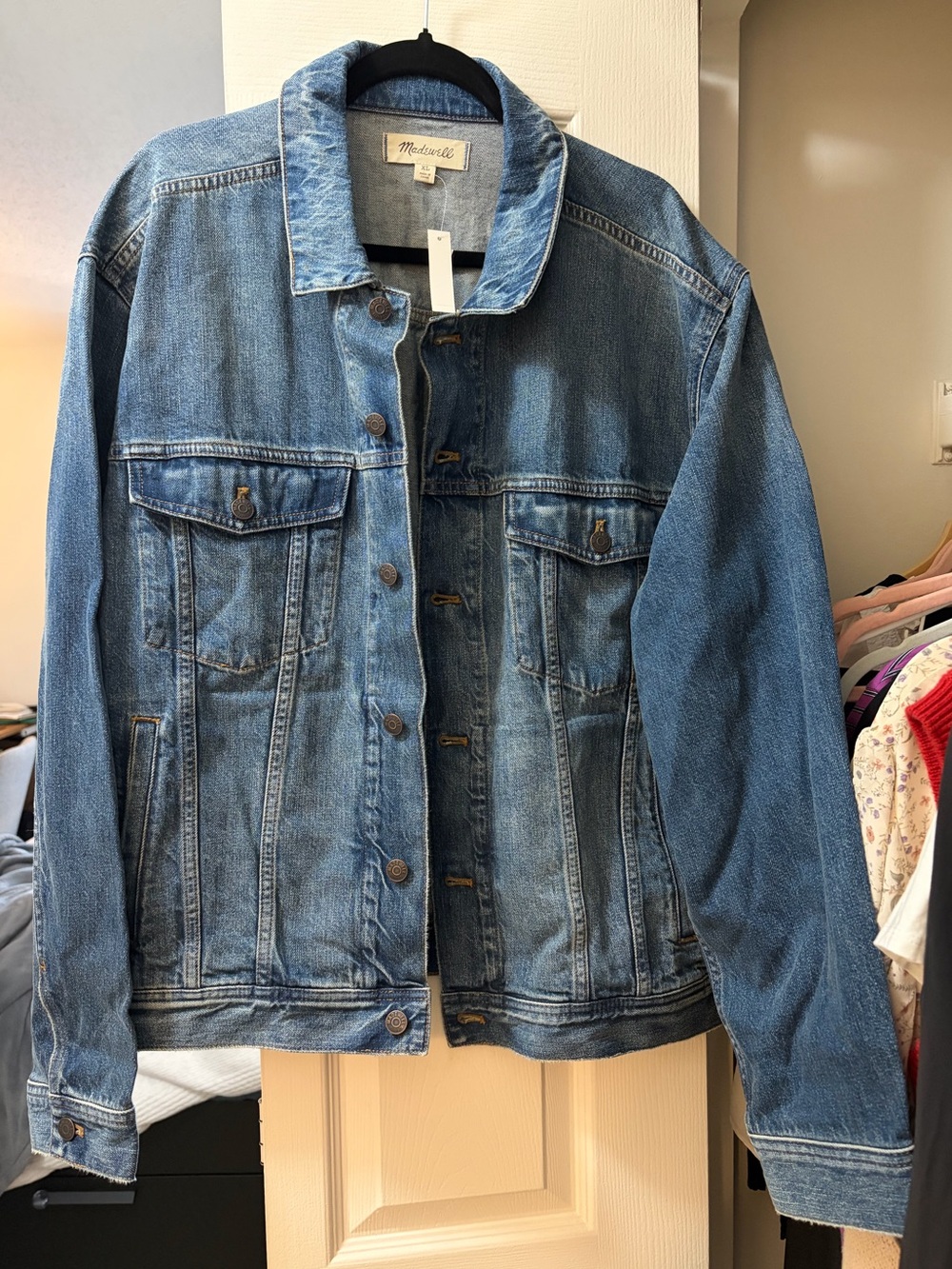 NWT Madewell Men’s XL Medium Blue Washed Denim Jacket